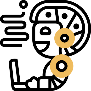 Yapay zeka simgesi png biçimi basit ai outline logo tasarım makinesi öğrenme sembolü nöral ağ dijital beyin ikonu grafik gösterimi izole edilmiş düz vektör modern minimalist biçim