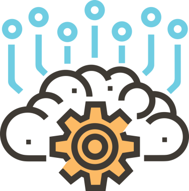 Yapay zeka simgesi png biçimi basit ai outline logo tasarım makinesi öğrenme sembolü nöral ağ dijital beyin ikonu grafik gösterimi izole edilmiş düz vektör modern minimalist biçim