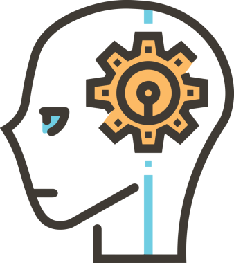 Yapay zeka simgesi png biçimi basit ai outline logo tasarım makinesi öğrenme sembolü nöral ağ dijital beyin ikonu grafik gösterimi izole edilmiş düz vektör modern minimalist biçim