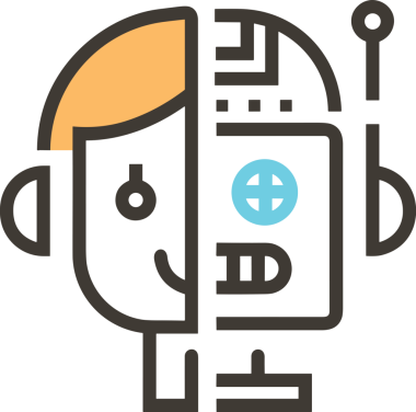 Yapay zeka simgesi png biçimi basit ai outline logo tasarım makinesi öğrenme sembolü nöral ağ dijital beyin ikonu grafik gösterimi izole edilmiş düz vektör modern minimalist biçim