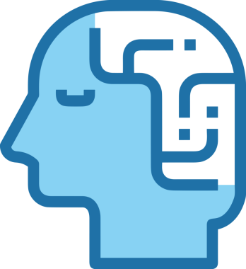 Yapay zeka simgesi png biçimi basit ai outline logo tasarım makinesi öğrenme sembolü nöral ağ dijital beyin ikonu grafik gösterimi izole edilmiş düz vektör modern minimalist biçim