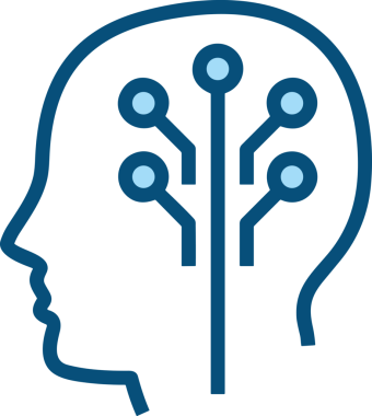 Yapay zeka simgesi png biçimi basit ai outline logo tasarım makinesi öğrenme sembolü nöral ağ dijital beyin ikonu grafik gösterimi izole edilmiş düz vektör modern minimalist biçim