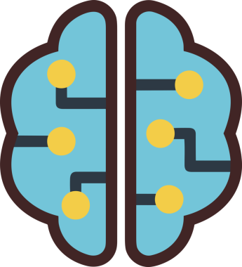 Yapay zeka simgesi png biçimi basit ai outline logo tasarım makinesi öğrenme sembolü nöral ağ dijital beyin ikonu grafik gösterimi izole edilmiş düz vektör modern minimalist biçim