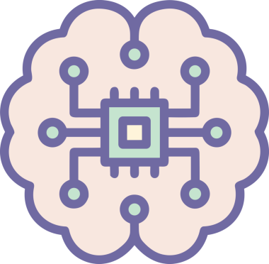 Yapay zeka simgesi png biçimi basit ai outline logo tasarım makinesi öğrenme sembolü nöral ağ dijital beyin ikonu grafik gösterimi izole edilmiş düz vektör modern minimalist biçim