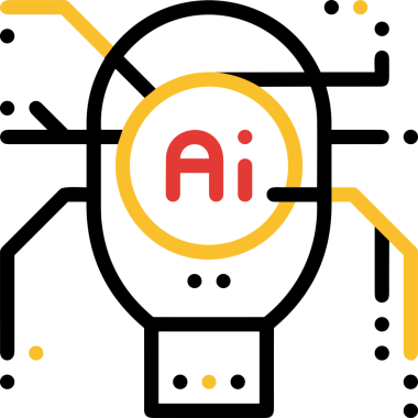 Yapay zeka simgesi png biçimi basit ai outline logo tasarım makinesi öğrenme sembolü nöral ağ dijital beyin ikonu grafik gösterimi izole edilmiş düz vektör modern minimalist biçim