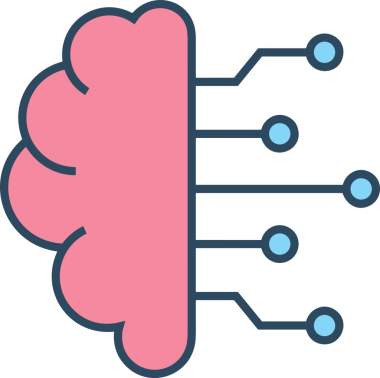 Yapay zeka simgesi png biçimi basit ai outline logo tasarım makinesi öğrenme sembolü nöral ağ dijital beyin ikonu grafik gösterimi izole edilmiş düz vektör modern minimalist biçim