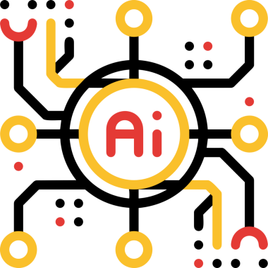 Yapay zeka simgesi png biçimi basit ai outline logo tasarım makinesi öğrenme sembolü nöral ağ dijital beyin ikonu grafik gösterimi izole edilmiş düz vektör modern minimalist biçim