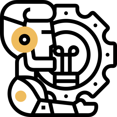 Yapay zeka simgesi png biçimi basit ai outline logo tasarım makinesi öğrenme sembolü nöral ağ dijital beyin ikonu grafik gösterimi izole edilmiş düz vektör modern minimalist biçim