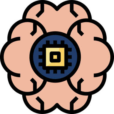 Yapay zeka simgesi png biçimi basit ai outline logo tasarım makinesi öğrenme sembolü nöral ağ dijital beyin ikonu grafik gösterimi izole edilmiş düz vektör modern minimalist biçim