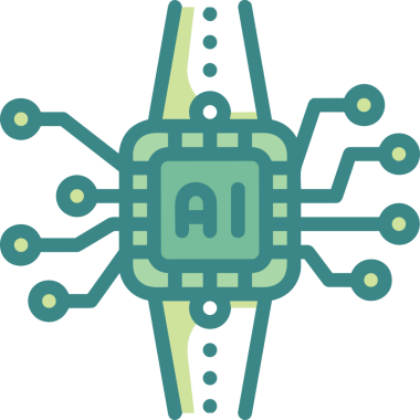 Yapay zeka simgesi png biçimi basit ai outline logo tasarım makinesi öğrenme sembolü nöral ağ dijital beyin ikonu grafik gösterimi izole edilmiş düz vektör modern minimalist biçim