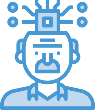 Yapay zeka simgesi png biçimi basit ai outline logo tasarım makinesi öğrenme sembolü nöral ağ dijital beyin ikonu grafik gösterimi izole edilmiş düz vektör modern minimalist biçim