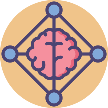 Yapay zeka simgesi png biçimi basit ai outline logo tasarım makinesi öğrenme sembolü nöral ağ dijital beyin ikonu grafik gösterimi izole edilmiş düz vektör modern minimalist biçim