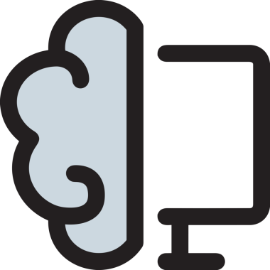 Yapay zeka simgesi png biçimi basit ai outline logo tasarım makinesi öğrenme sembolü nöral ağ dijital beyin ikonu grafik gösterimi izole edilmiş düz vektör modern minimalist biçim