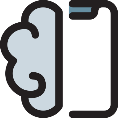 Yapay zeka simgesi png biçimi basit ai outline logo tasarım makinesi öğrenme sembolü nöral ağ dijital beyin ikonu grafik gösterimi izole edilmiş düz vektör modern minimalist biçim