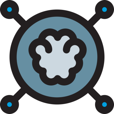 Yapay zeka simgesi png biçimi basit ai outline logo tasarım makinesi öğrenme sembolü nöral ağ dijital beyin ikonu grafik gösterimi izole edilmiş düz vektör modern minimalist biçim