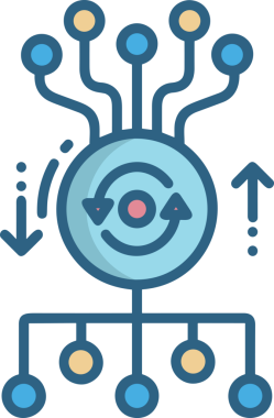 Yapay zeka simgesi png biçimi basit ai outline logo tasarım makinesi öğrenme sembolü nöral ağ dijital beyin ikonu grafik gösterimi izole edilmiş düz vektör modern minimalist biçim