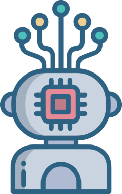 Yapay zeka simgesi png biçimi basit ai outline logo tasarım makinesi öğrenme sembolü nöral ağ dijital beyin ikonu grafik gösterimi izole edilmiş düz vektör modern minimalist biçim