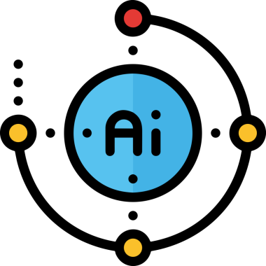 Yapay zeka simgesi png biçimi basit ai outline logo tasarım makinesi öğrenme sembolü nöral ağ dijital beyin ikonu grafik gösterimi izole edilmiş düz vektör modern minimalist biçim