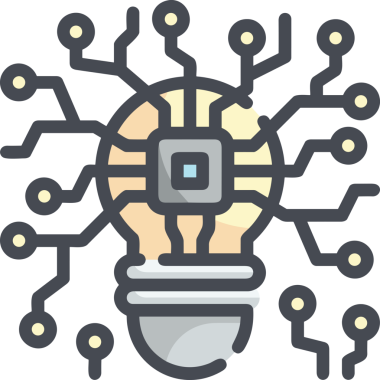 Yapay zeka simgesi png biçimi basit ai outline logo tasarım makinesi öğrenme sembolü nöral ağ dijital beyin ikonu grafik gösterimi izole edilmiş düz vektör modern minimalist biçim