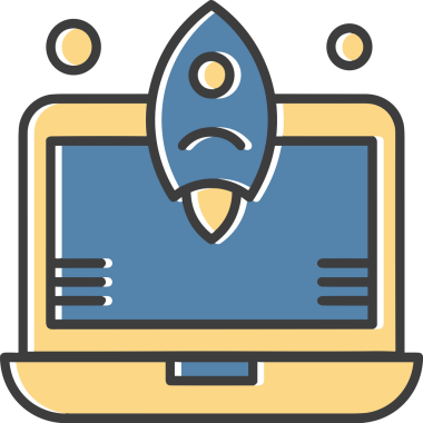 Modern Tasarım, Web, Uygulama ve Dijital İllüstrasyon için Roket Simgesi PNG Biçimi