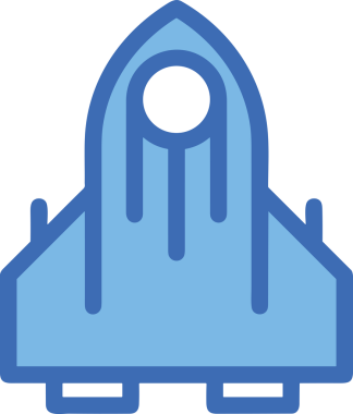 Modern Tasarım, Web, Uygulama ve Dijital İllüstrasyon için Roket Simgesi PNG Biçimi