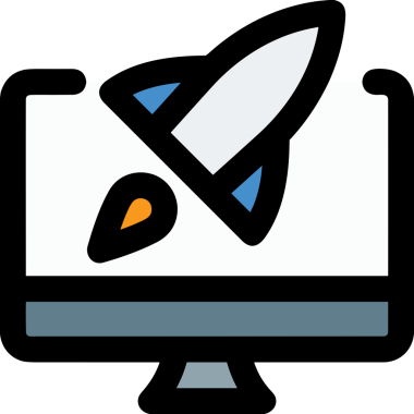 Modern Tasarım, Web, Uygulama ve Dijital İllüstrasyon için Roket Simgesi PNG Biçimi