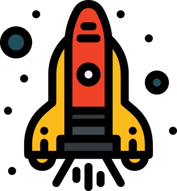 Modern Tasarım, Web, Uygulama ve Dijital İllüstrasyon için Roket Simgesi PNG Biçimi