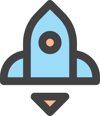 Modern Tasarım, Web, Uygulama ve Dijital İllüstrasyon için Roket Simgesi PNG Biçimi