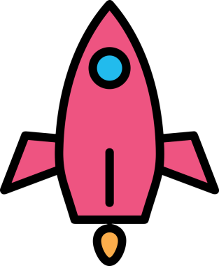 Modern Tasarım, Web, Uygulama ve Dijital İllüstrasyon için Roket Simgesi PNG Biçimi