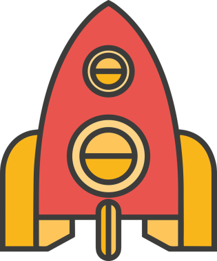 Modern Tasarım, Web, Uygulama ve Dijital İllüstrasyon için Roket Simgesi PNG Biçimi