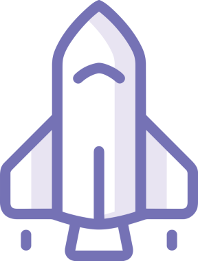 Modern Tasarım, Web, Uygulama ve Dijital İllüstrasyon için Roket Simgesi PNG Biçimi