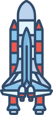 Modern Tasarım, Web, Uygulama ve Dijital İllüstrasyon için Roket Simgesi PNG Biçimi