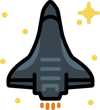 Modern Tasarım, Web, Uygulama ve Dijital İllüstrasyon için Roket Simgesi PNG Biçimi