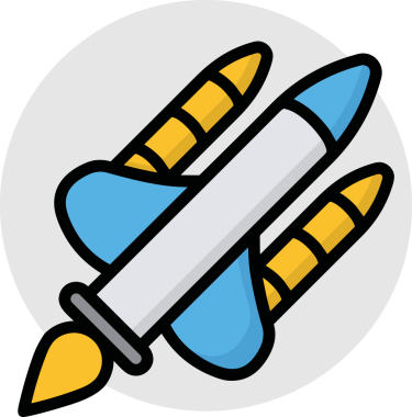 Modern Tasarım, Web, Uygulama ve Dijital İllüstrasyon için Roket Simgesi PNG Biçimi