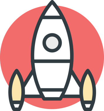 Modern Tasarım, Web, Uygulama ve Dijital İllüstrasyon için Roket Simgesi PNG Biçimi