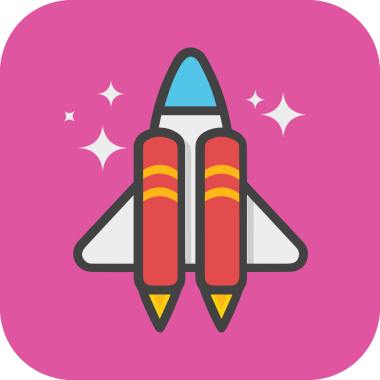 Modern Tasarım, Web, Uygulama ve Dijital İllüstrasyon için Roket Simgesi PNG Biçimi