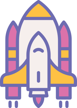 Modern Tasarım, Web, Uygulama ve Dijital İllüstrasyon için Roket Simgesi PNG Biçimi