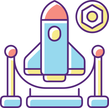 Modern Tasarım, Web, Uygulama ve Dijital İllüstrasyon için Roket Simgesi PNG Biçimi