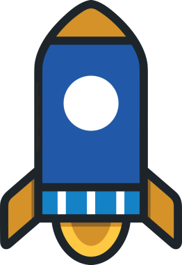 Modern Tasarım, Web, Uygulama ve Dijital İllüstrasyon için Roket Simgesi PNG Biçimi