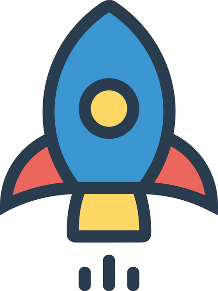 Modern Tasarım, Web, Uygulama ve Dijital İllüstrasyon için Roket Simgesi PNG Biçimi