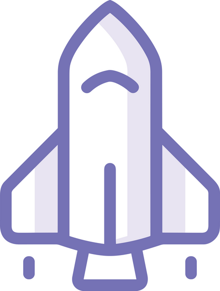 Modern Tasarım, Web, Uygulama ve Dijital İllüstrasyon için Roket Simgesi PNG Biçimi