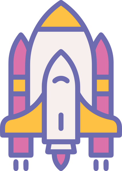 Modern Tasarım, Web, Uygulama ve Dijital İllüstrasyon için Roket Simgesi PNG Biçimi