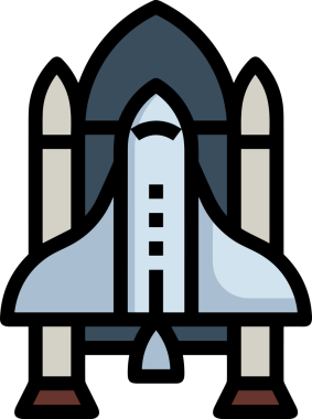 Modern Tasarım, Web, Uygulama ve Dijital İllüstrasyon için Roket Simgesi PNG Biçimi