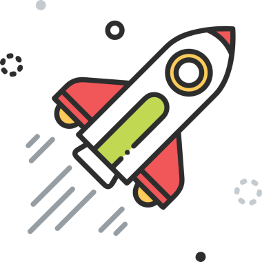 Modern Tasarım, Web, Uygulama ve Dijital İllüstrasyon için Roket Simgesi PNG Biçimi