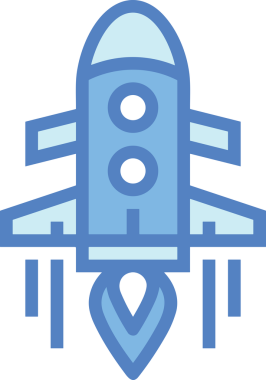 Modern Tasarım, Web, Uygulama ve Dijital İllüstrasyon için Roket Simgesi PNG Biçimi