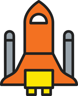 Modern Tasarım, Web, Uygulama ve Dijital İllüstrasyon için Roket Simgesi PNG Biçimi