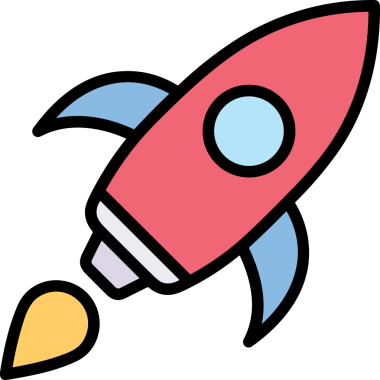 Modern Tasarım, Web, Uygulama ve Dijital İllüstrasyon için Roket Simgesi PNG Biçimi