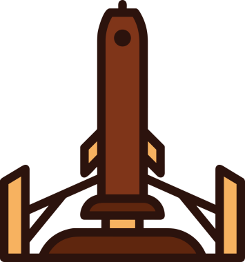 Modern Tasarım, Web, Uygulama ve Dijital İllüstrasyon için Roket Simgesi PNG Biçimi