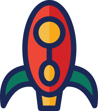 Modern Tasarım, Web, Uygulama ve Dijital İllüstrasyon için Roket Simgesi PNG Biçimi