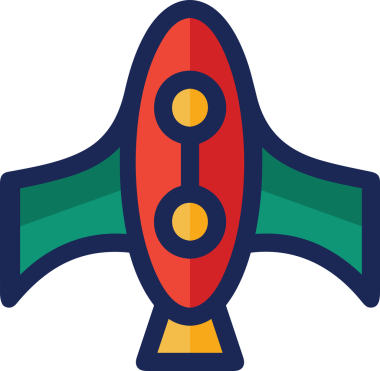 Modern Tasarım, Web, Uygulama ve Dijital İllüstrasyon için Roket Simgesi PNG Biçimi